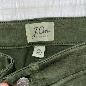 Green jcrew jegging material pants